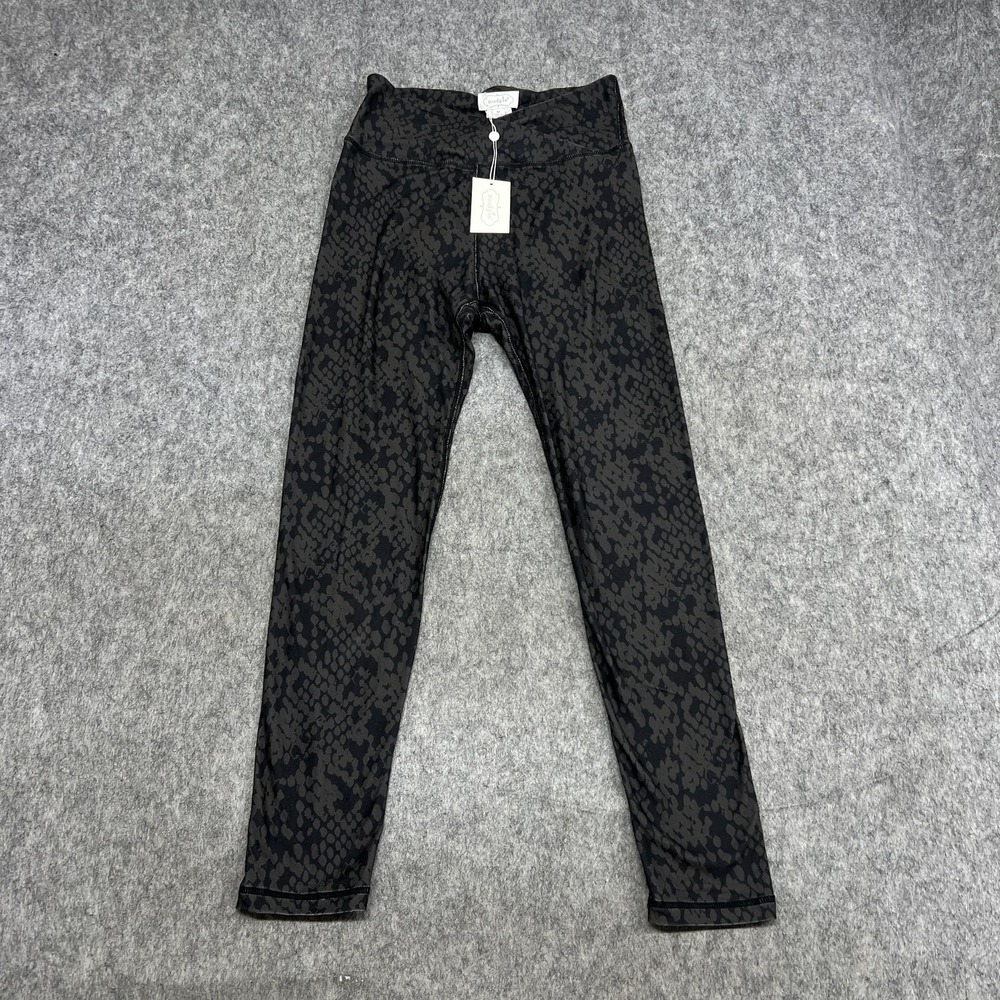Mud Pie Leggings Womens M Black Bailey Braxton Animal Print Ankle Pants Stretch